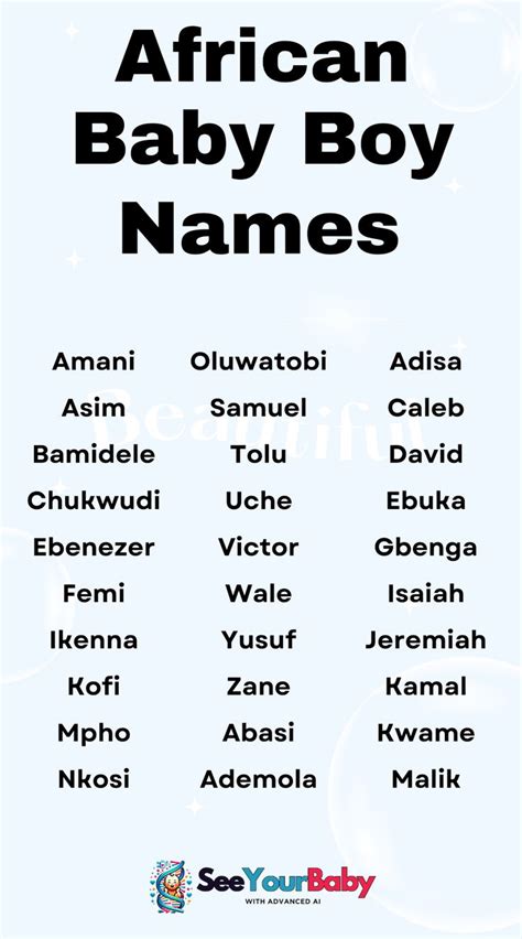 Unique African Baby Boy Names Idea for 2024 | Black baby boy names ...