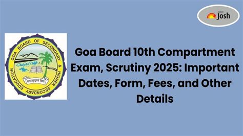 Goa Board 10th Compartment Exam, Scrutiny 2025: Important Dates, Form ...