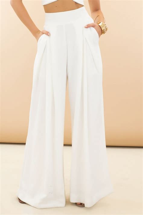Raya High-Waisted Wide-Leg Pant - White | High waisted dress pants ...