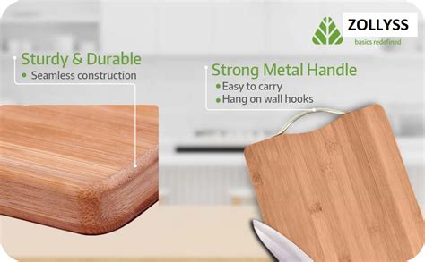 Buy Zollyss Large Natural Bamboo Wood Chopping Cutting Board for ...
