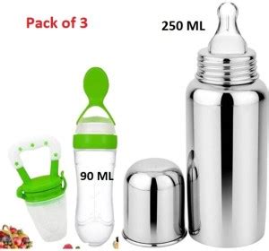 Saraswati kart Stainless Steel Feeding Bottle250ML 304 GRADE Silicone ...