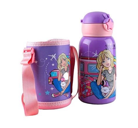 Shop Barbie Steel Inner Water Bottle & Sipper for Kids age 3Y+ ,520ml ...