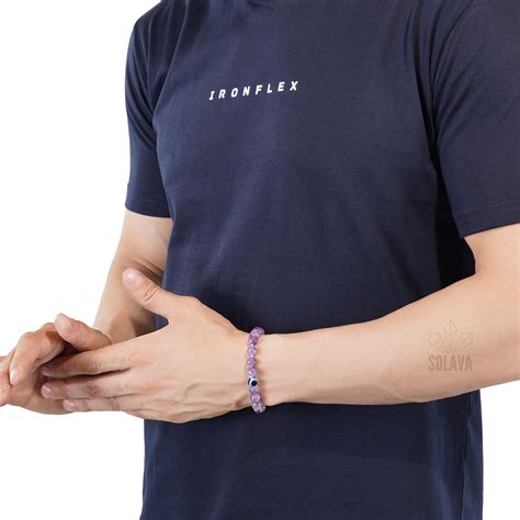 Buy Original Amethyst Bracelet with Evil Eye – SOLAVA WORLD