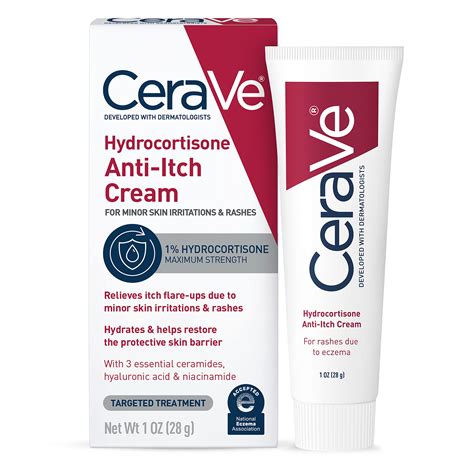 CeraVe Hydrocortisone Cream 1% | Anti-Itch Cream with Temporarily ...