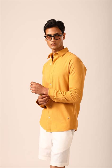 Stylish Linen Shirt in Mango - Perfect for Summer