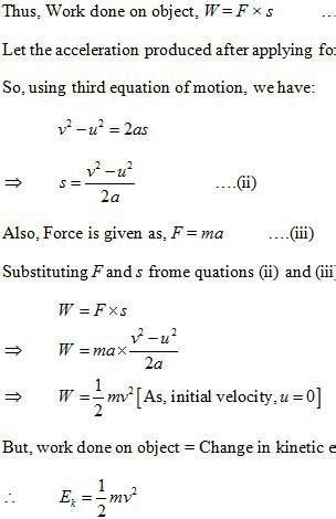 Work and energy chap class 9 all derivations - Brainly.in