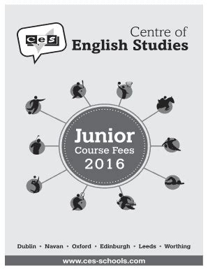 Fillable Online CES Price List - Centre of English Studies Fax Email ...