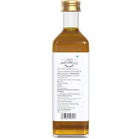 Farm Naturelle 100% Pure Extra Virgin Avocado oil is pressed.(250 Ml)