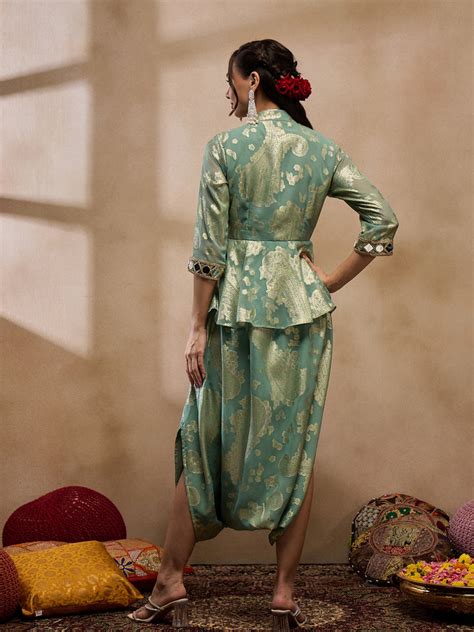 peplum low crotch jumpsuit in Sea Green Color – Mabish Store
