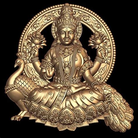 Exquisite Laxmi with Peacock 3D Model STL File - Divine Artistry at Its ...