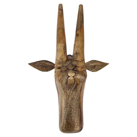 Buy Buddha Art And Craft Wooden12 Inches Cow Long Head Wall Sculpture ...
