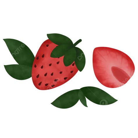 Strawberry Slices PNG Transparent, Strawberry Slice Fruit Watercolor ...