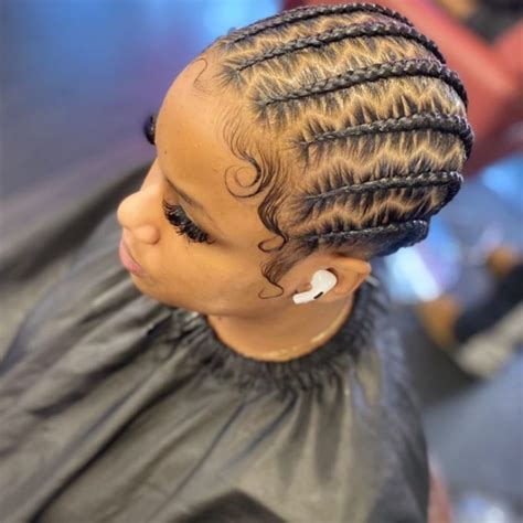 Feed In Braids With Zig Zag Part