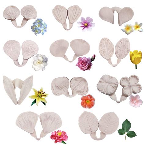 22pcs Gumpaste Flower Silicone Mold- Fondant Silicone Veining Mold ...