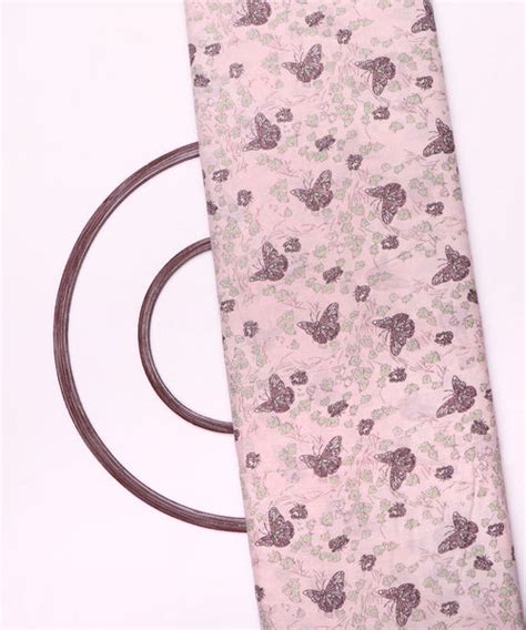 White Colour Butterfly Print Cotton Fabric ( 4 Meter )