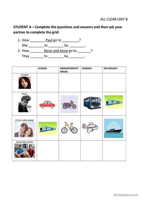 HOW DO THEY Go TO SCHOOL?: English ESL worksheets pdf & doc