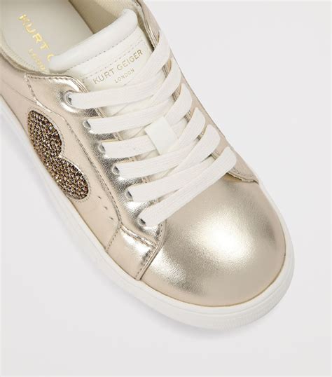 Kurt Geiger London Gold Leather Mini Lana Heart Sneakers | Harrods IN