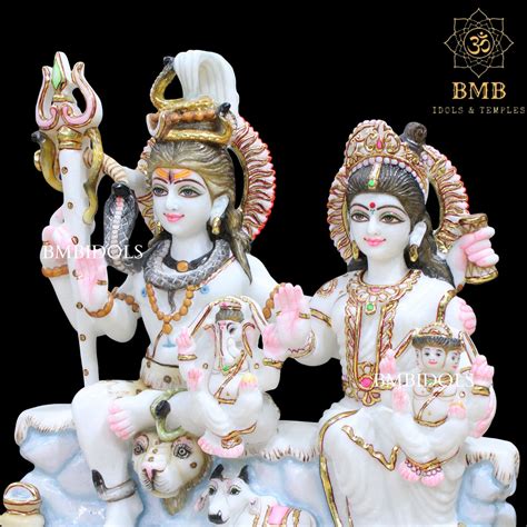 Shiv Parivar Marble Statue made in Natural White Makrana Marble – BMBIDOLS