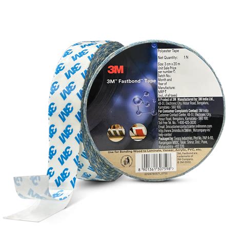 3M Fastbond Double Sided Adhesive Tape for Metals, Plastic, Glass, Wood ...