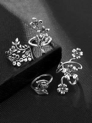 Buy Yellow Chimes Set of 4 Pcs Oxidised Silver Bohemian Vintage Style ...