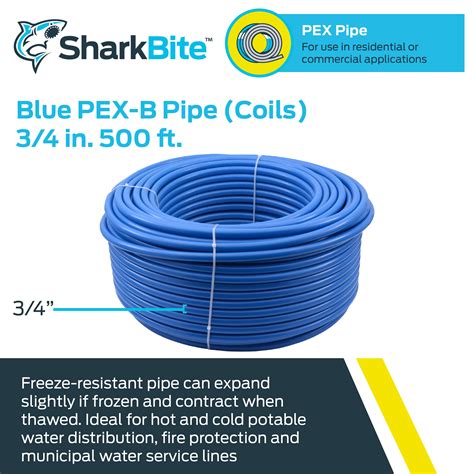 Buy SharkBite U870B500 PEX Pipe 3/4 Inch, Blue, Flexible Water Pipe ...