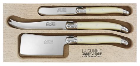 Laguiole Andre Verdier Cheese Knives 3-Piece Set Sandwich Knife ...