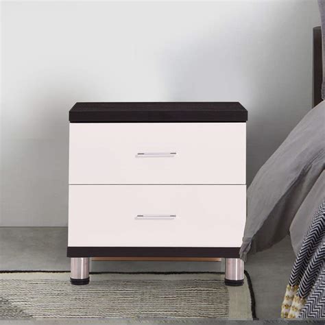 Royaloak Havana Bedside Table with 2 Drawers (Black and White) : Amazon ...