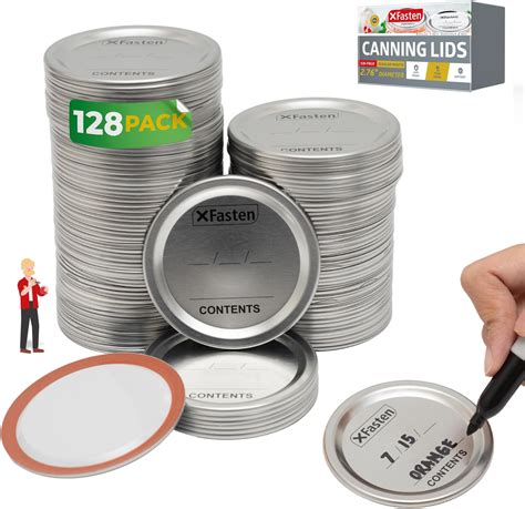 Amazon.com: XFasten Bulk Canning Lids - 128-Pack Airtight Regular Mouth ...