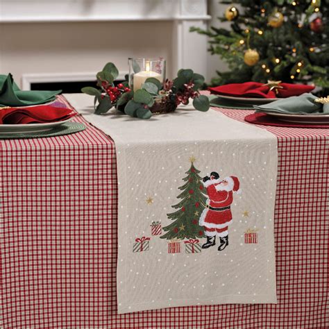 Father Christmas Table Runner Grey by Walton & Co