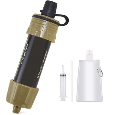 Water Filter Straw with 5000L Filtration 0.01 Micron Purifier Survival ...