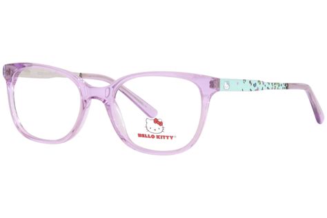 Hello Kitty HK348-2 Eyeglasses Girl's Purple Transparent Full Rim 48-17 ...