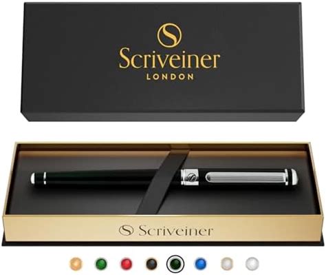 Scriveiner Black Green Rollerball Pen - Stunning Luxury Pen, Chrome ...