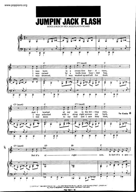 The Rolling Stones-Jumpin' Jack Flash Sheet Music pdf, - Free Score ...
