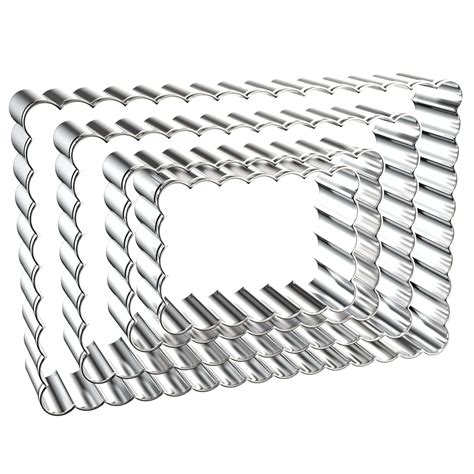 Buy QAAQS Rectangle Cookie Cutter Set - 5 Inch, 4 Inch, 3 Inch, 2 Inch ...