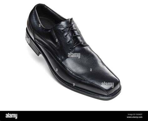 Mens black dress shoe isolated on white background Stock Photo - Alamy