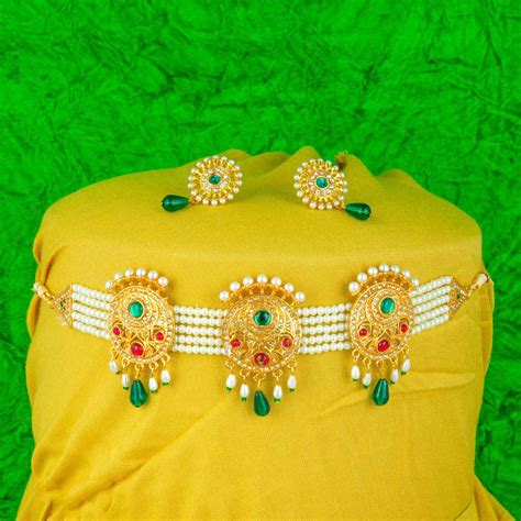 Ethnic Moti Chik Choker Set for Girls and women – Meira Jewellery