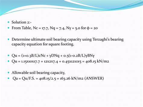 Numerical Problem and solution on Bearing Capacity ( Terzaghi and ...