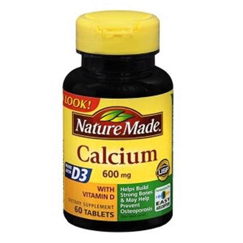 Buy Nature Made Calcium Vitamin D 600 mg 60 Tabs Online - DistaUSA