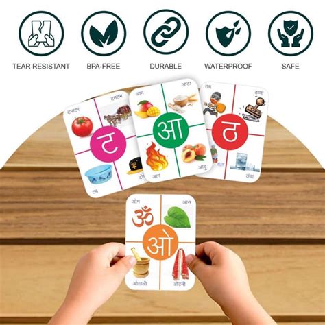 Buy Clapjoy Hindi Varnamala Flash Card For Kids Of Age 2 Years And ...