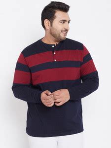bigbanana Colorblock Men Henley Neck Dark Blue T-Shirt - Buy bigbanana ...
