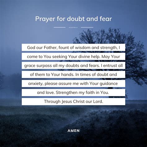 Prayer for doubt and fear