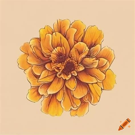 Marigold Flower Drawing Images | Best Flower Site