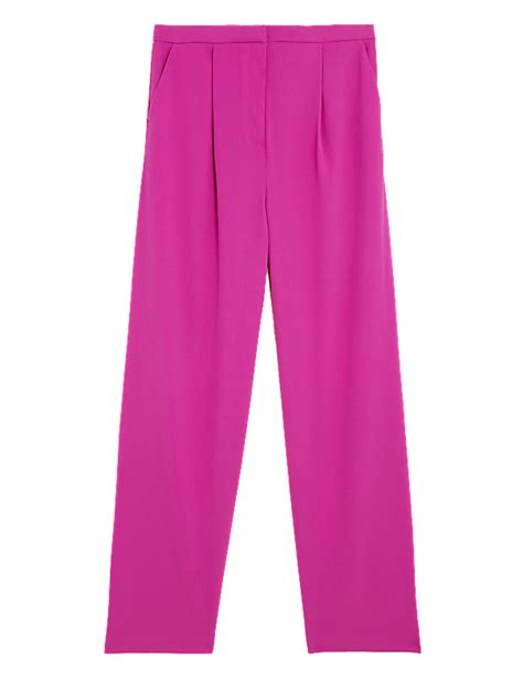 Buy Satin Pleat Front Wide Leg Trousers at Marks & Spencer