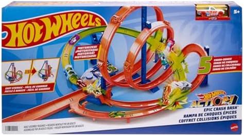 Buy Hot Wheels - Mega Loop Epic Battles, Track Playset with 5 Battle ...