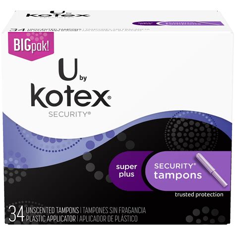 Kotex Security Super Plus Tampons 34 CT BOX | Kotex, Tampon applicator ...