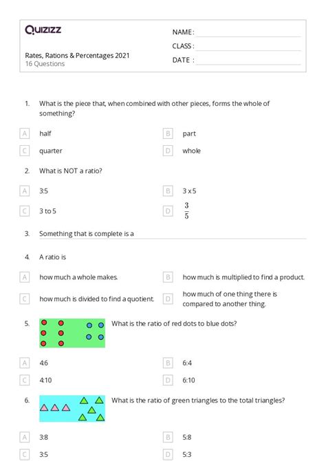 50+ Ratios and Rates worksheets for 3rd Class on Quizizz | Free & Printable