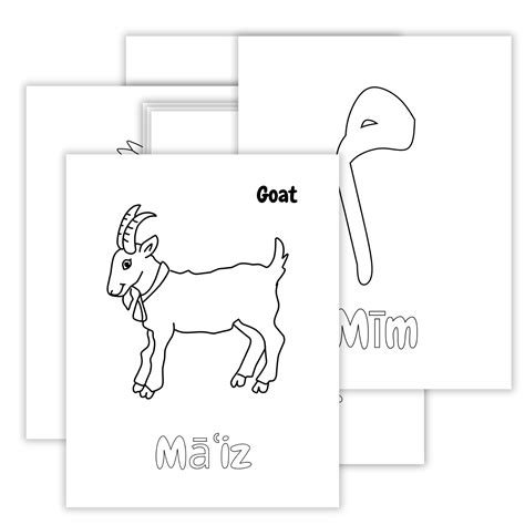 Arabic Alphabet Colouring Sheets for Kids - Islamic Vocabulary Pages ...