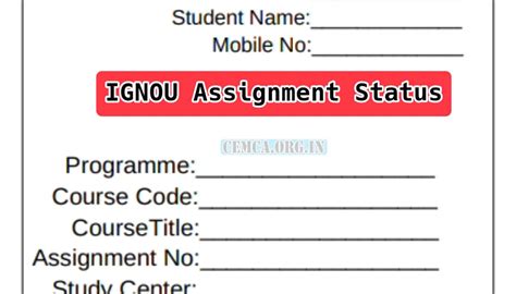 Image result for IGNOU Assignment Date