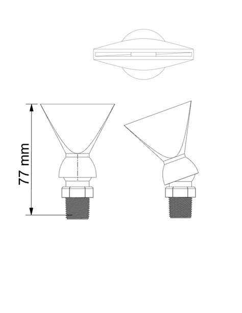 Flare Nozzle 50 X 2 mm with 1/2 NPT Connector