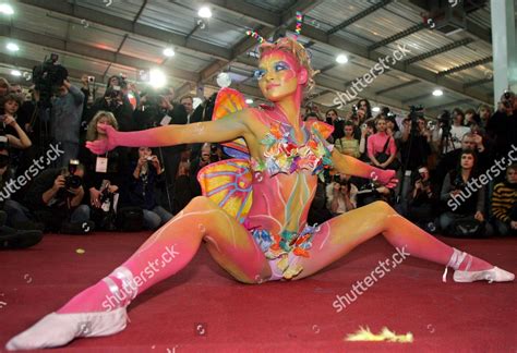 Model Shows Off Her Body Painting Editorial Stock Photo - Stock Image ...